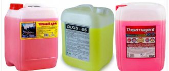 Antifreeze for the heating system of a country house
