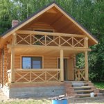 Balcony in a wooden house