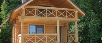 Balcony in a wooden house