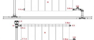 diagonal connection of a heating radiator