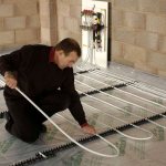 Installation stage of water floors