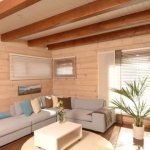 Ceiling decoration in a wooden house