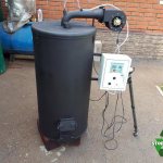 Heating boiler with fan