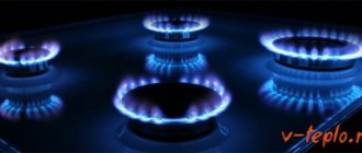 Расход газа газовой плиты в час