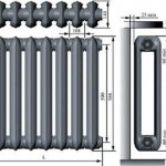 Heat transfer from heating radiators table