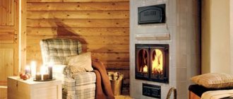 installation of fireplace stoves in a wooden house