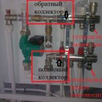 Вне зависимости от того, вверху или внизу находится подающий коллектор, подаем теплоноситель через запорный кран подачи